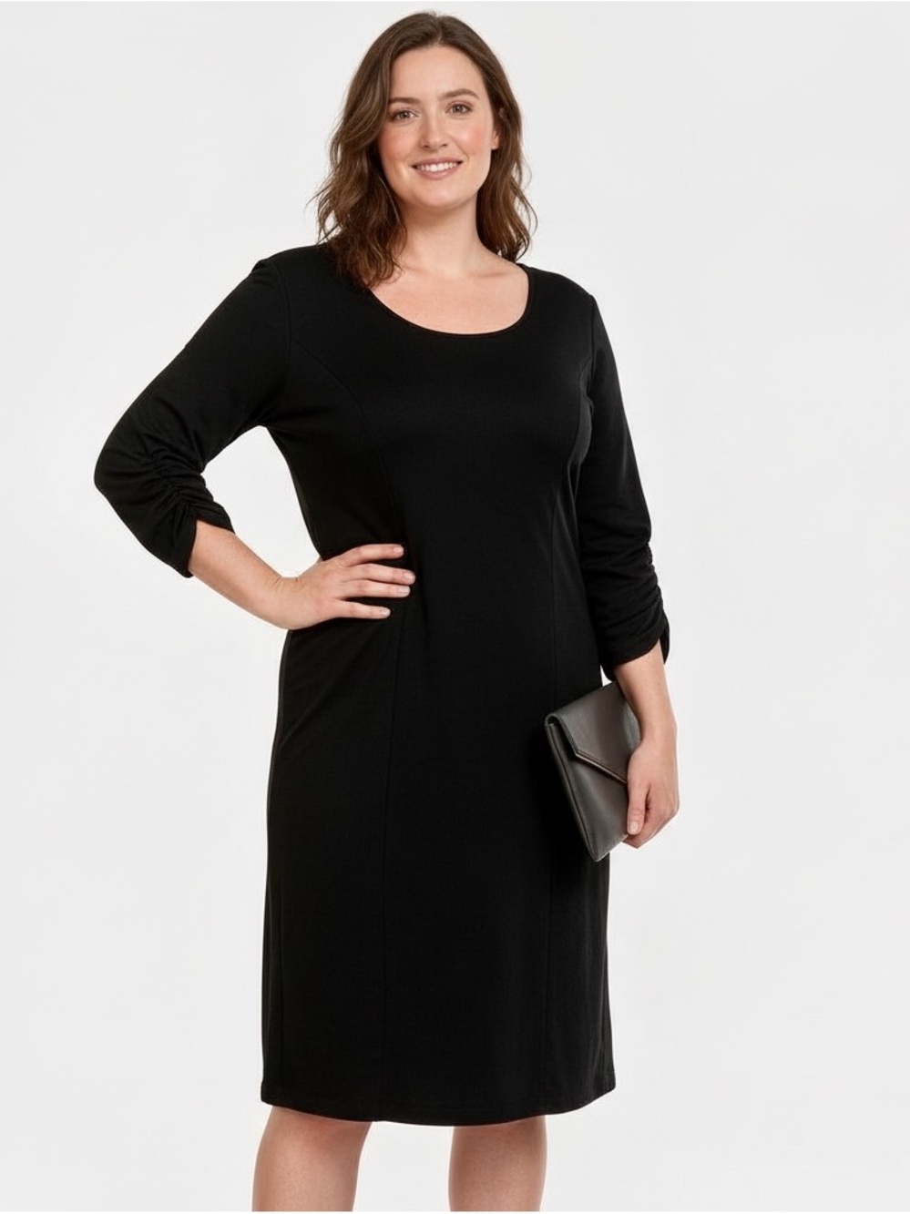 Susan Graver Black Ponté Knit Dress-Large NWOT
